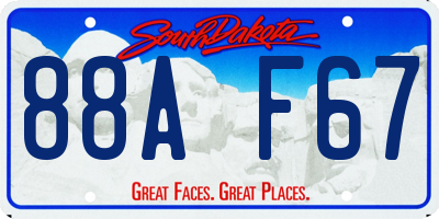 SD license plate 88AF67