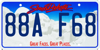 SD license plate 88AF68
