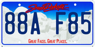SD license plate 88AF85