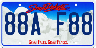 SD license plate 88AF88