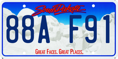 SD license plate 88AF91