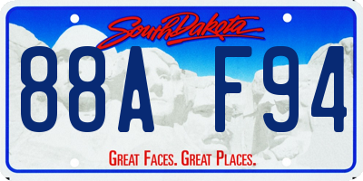SD license plate 88AF94