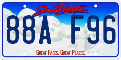 SD license plate 88AF96