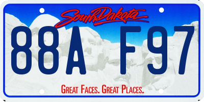 SD license plate 88AF97