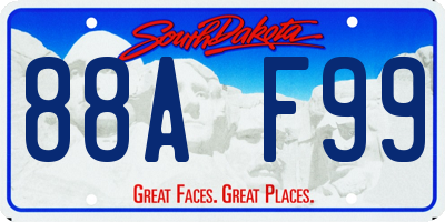 SD license plate 88AF99