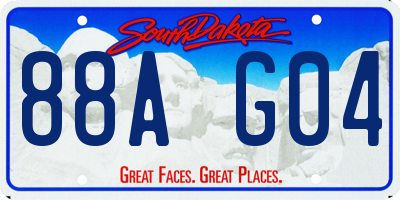 SD license plate 88AG04
