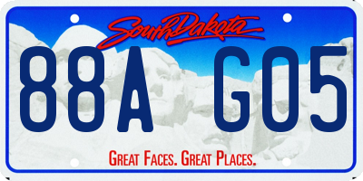 SD license plate 88AG05
