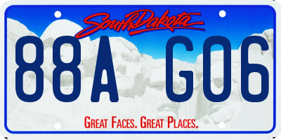 SD license plate 88AG06