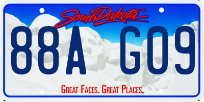 SD license plate 88AG09