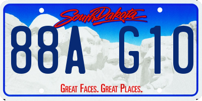 SD license plate 88AG10