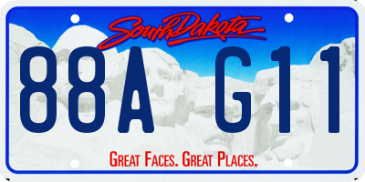 SD license plate 88AG11