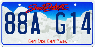 SD license plate 88AG14