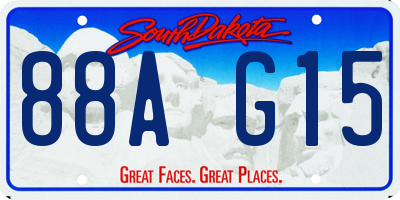 SD license plate 88AG15