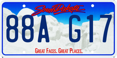 SD license plate 88AG17
