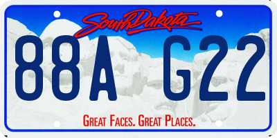SD license plate 88AG22