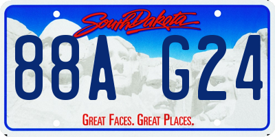 SD license plate 88AG24
