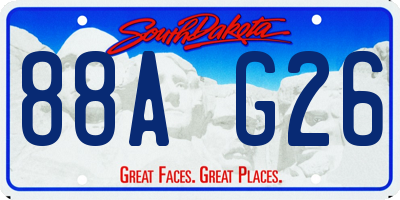 SD license plate 88AG26