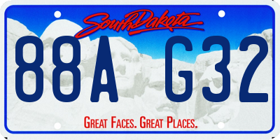 SD license plate 88AG32