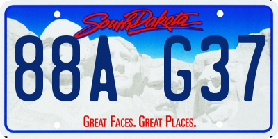 SD license plate 88AG37