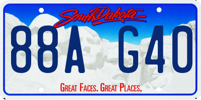 SD license plate 88AG40
