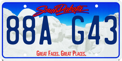 SD license plate 88AG43