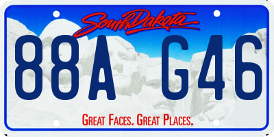 SD license plate 88AG46