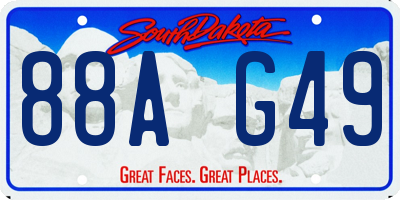 SD license plate 88AG49