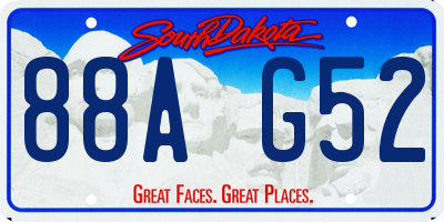 SD license plate 88AG52