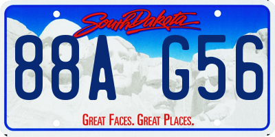 SD license plate 88AG56
