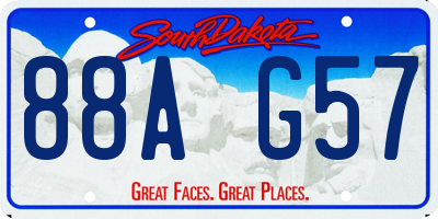 SD license plate 88AG57