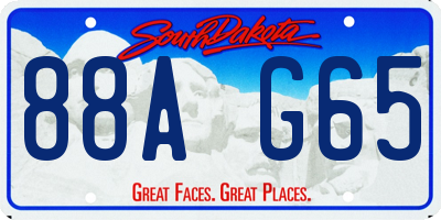 SD license plate 88AG65