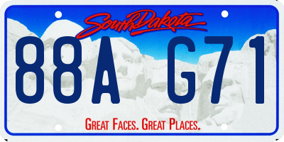 SD license plate 88AG71