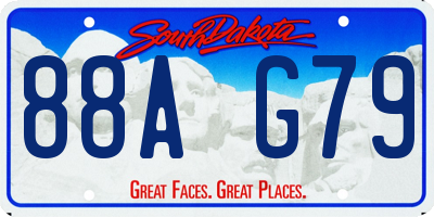 SD license plate 88AG79