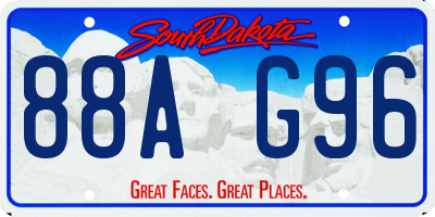 SD license plate 88AG96