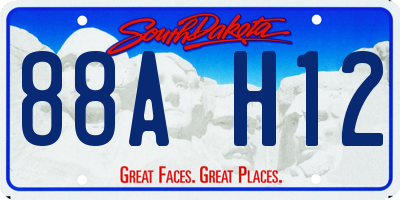 SD license plate 88AH12