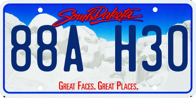 SD license plate 88AH30