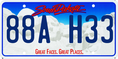 SD license plate 88AH33