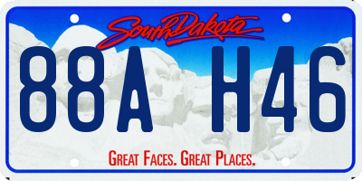 SD license plate 88AH46