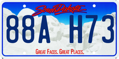 SD license plate 88AH73