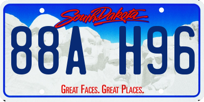 SD license plate 88AH96