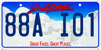 SD license plate 88AI01