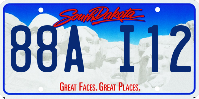 SD license plate 88AI12