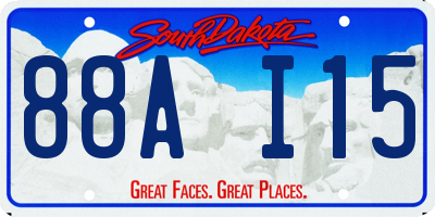 SD license plate 88AI15