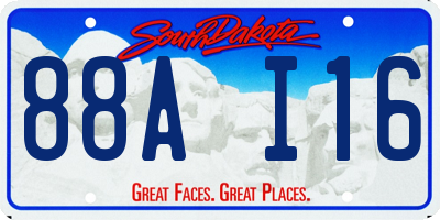 SD license plate 88AI16