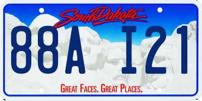 SD license plate 88AI21