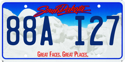 SD license plate 88AI27