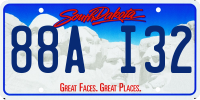 SD license plate 88AI32