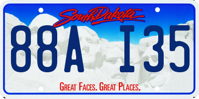 SD license plate 88AI35