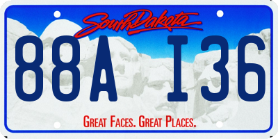 SD license plate 88AI36