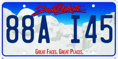 SD license plate 88AI45